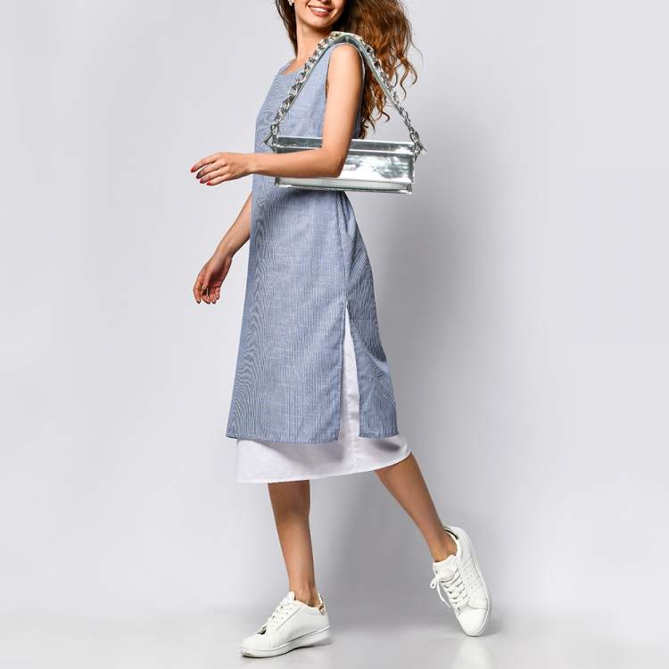 Pre Owned Jacquemus Silver Patent Leather Le Sac Ciuciu Shoulder Bag
