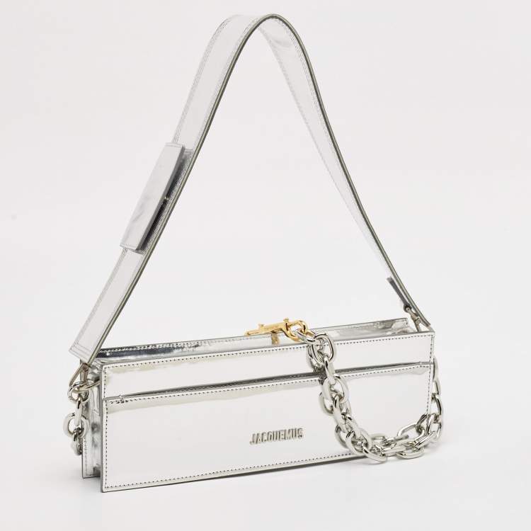 Pre Owned Jacquemus Silver Patent Leather Le Sac Ciuciu Shoulder Bag