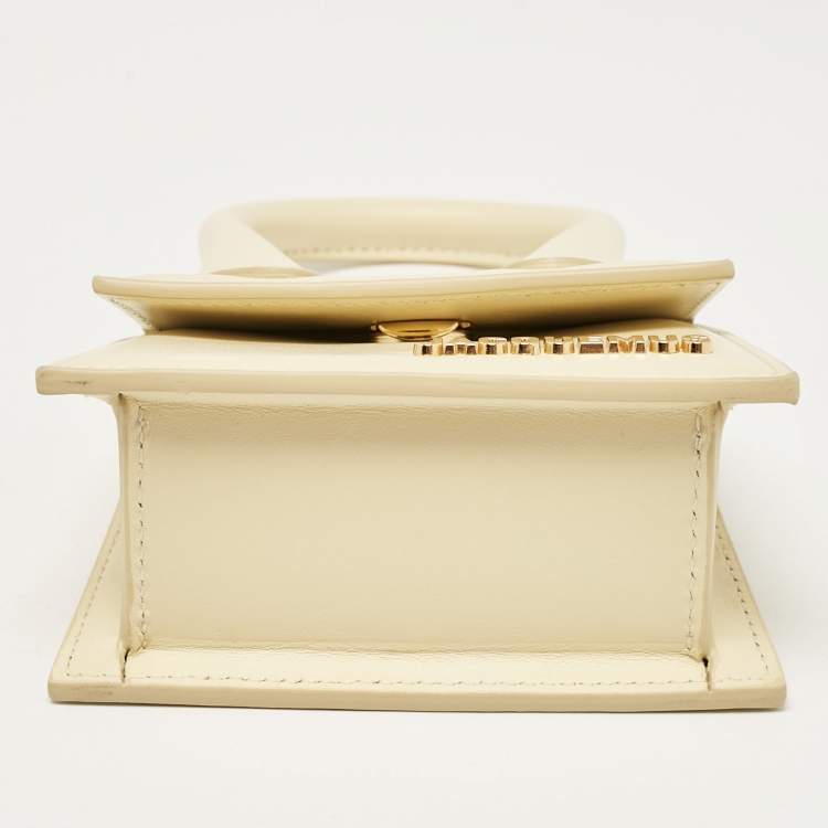 Pre Owned Jacquemus Ivory Leather Mini Le Chiquito Top Handle Bag