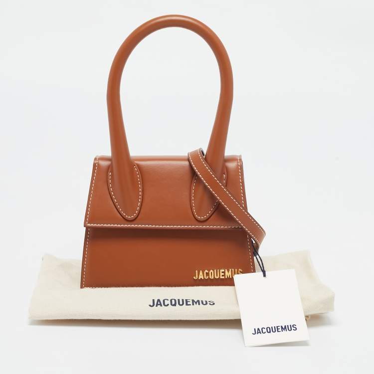 Pre Owned Jacquemus Brown Leather Le Chiquito Moyen Top Handle Bag