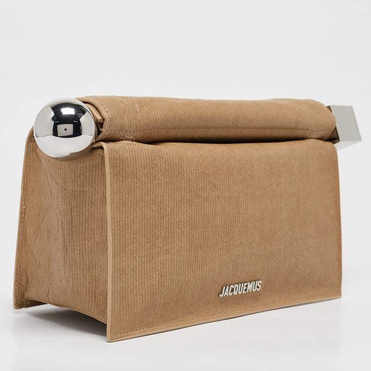 Pre Owned Jacquemus Beige Leather La Pochette Rond Clutch