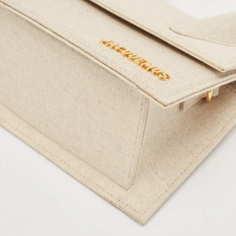 Pre Owned Jacquemus Beige Canvas Le Chiquito Moyen Top Handle Bag