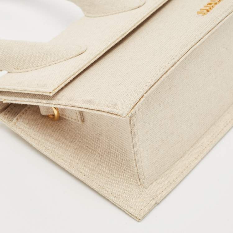 Pre Owned Jacquemus Beige Canvas Le Chiquito Moyen Top Handle Bag