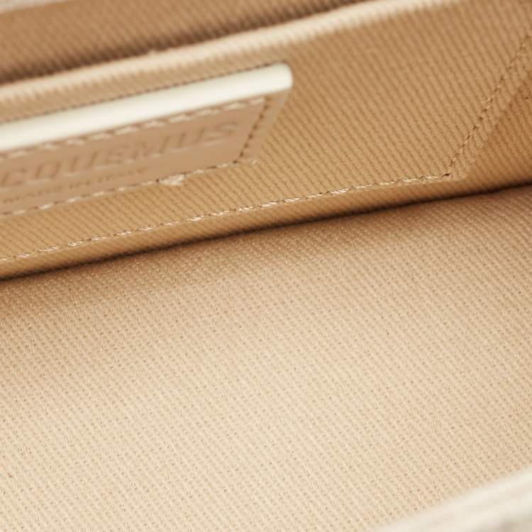 Pre Owned Jacquemus Beige Canvas Le Chiquito Moyen Top Handle Bag