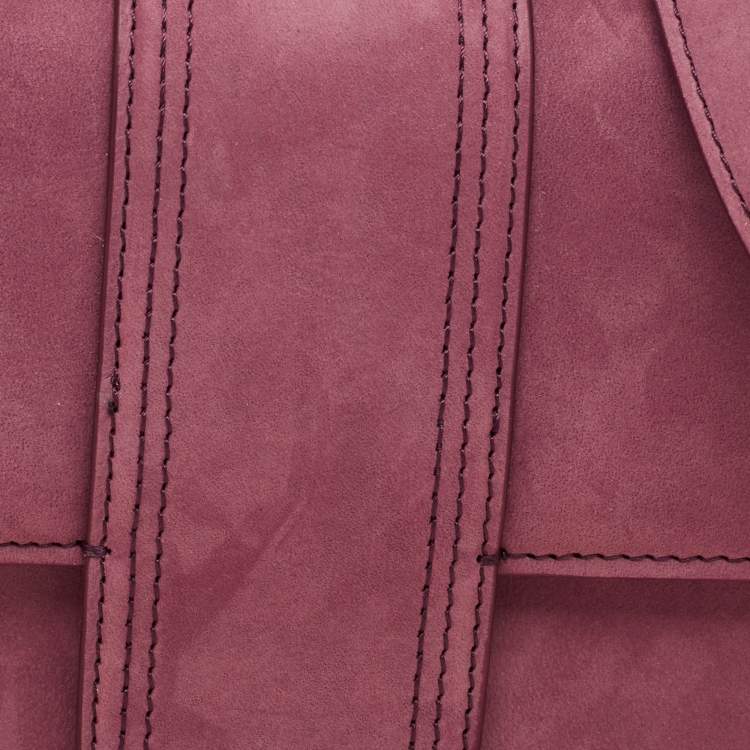 Pre Owned Jacquemus Burgundy Suede Le Grand Bambino Top Handle Bag