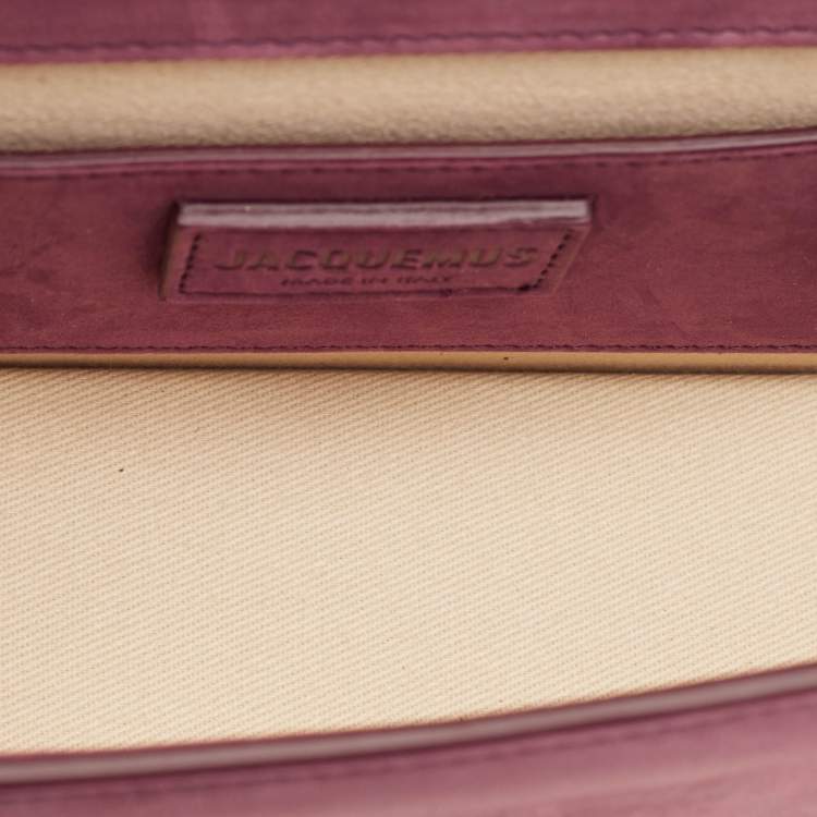 Pre Owned Jacquemus Burgundy Suede Le Grand Bambino Top Handle Bag