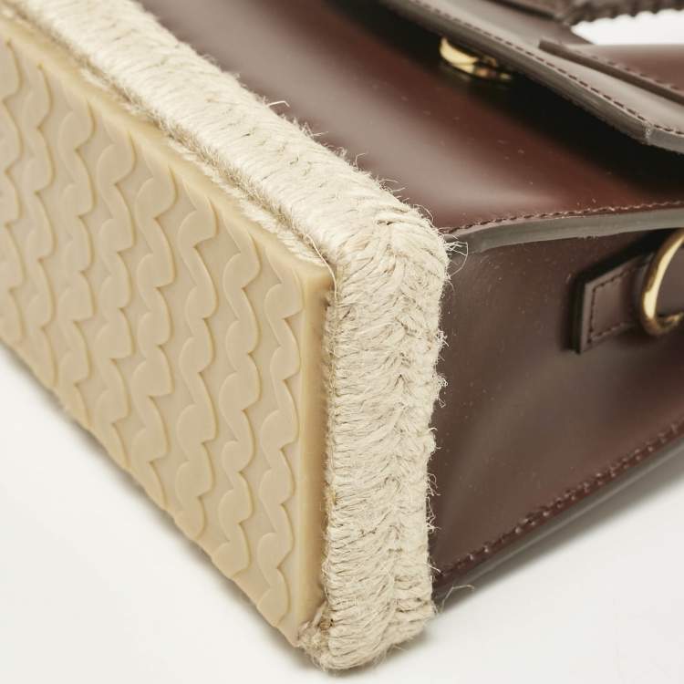 Pre Owned Jacquemus Cacao Leather Le Chiquito Moyen Cordao Top Handle Bag