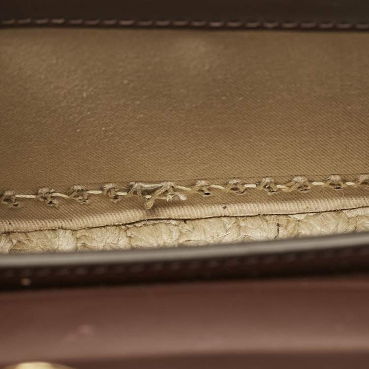 Pre Owned Jacquemus Cacao Leather Le Chiquito Moyen Cordao Top Handle Bag