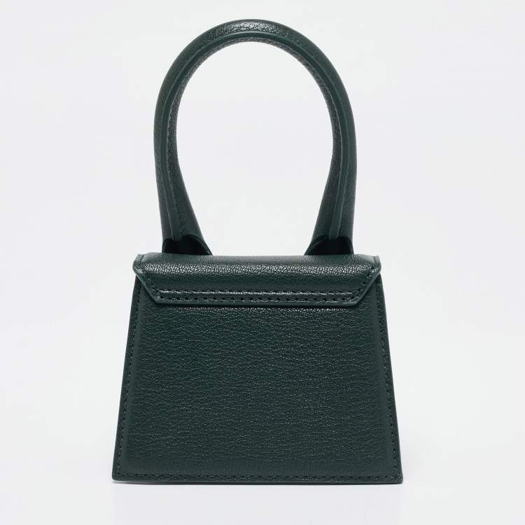 Pre Owned Jacquemus Green Leather Mini Le Chiquito Top Handle Bag