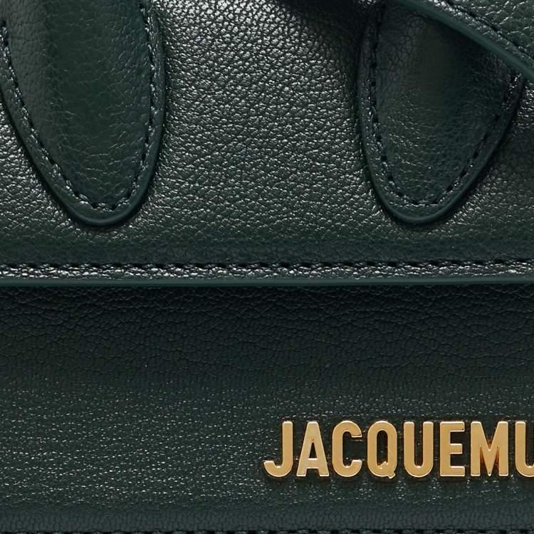 Pre Owned Jacquemus Green Leather Mini Le Chiquito Top Handle Bag