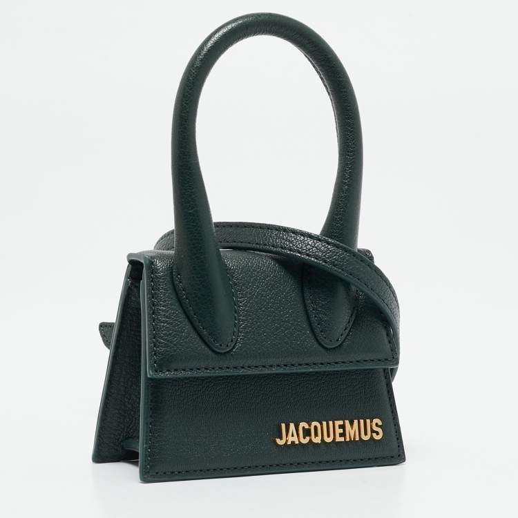 Pre Owned Jacquemus Green Leather Mini Le Chiquito Top Handle Bag
