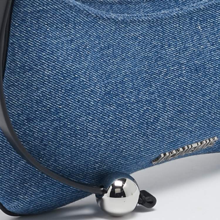 Pre Owned Jacquemus Blue Denim The Bisou Perle Shoulder Bag