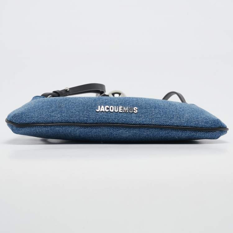Pre Owned Jacquemus Blue Denim The Bisou Perle Shoulder Bag