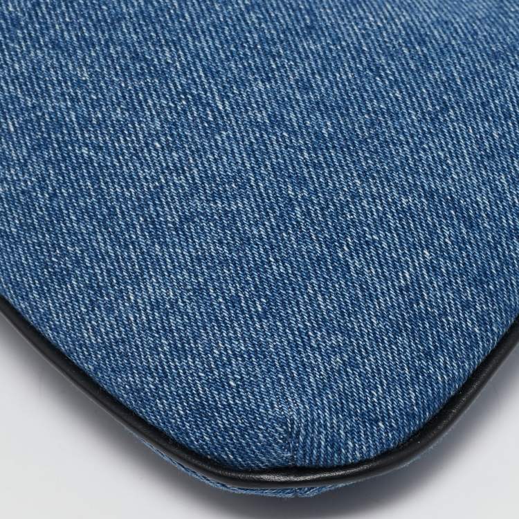 Pre Owned Jacquemus Blue Denim The Bisou Perle Shoulder Bag