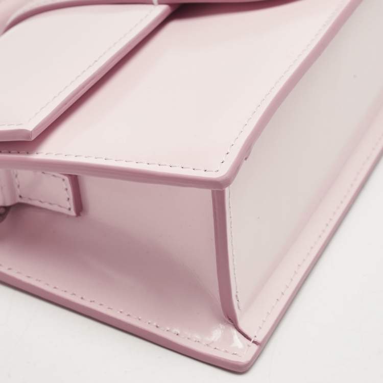 مملوكة مسبقًا Jacquemus Pale Pink Patent Leather Le Grand Bambino Top Handle Bag