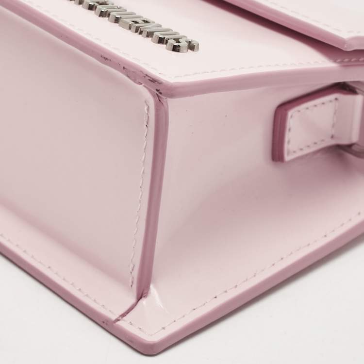 مملوكة مسبقًا Jacquemus Pale Pink Patent Leather Le Grand Bambino Top Handle Bag