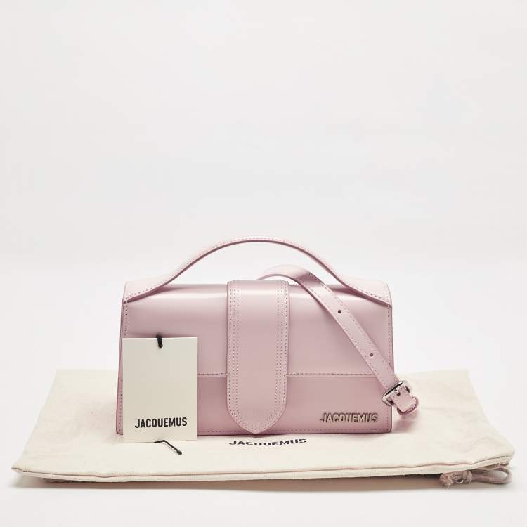 مملوكة مسبقًا Jacquemus Pale Pink Patent Leather Le Grand Bambino Top Handle Bag