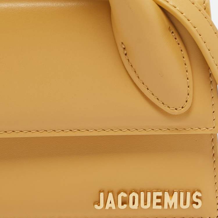 Pre Owned Jacquemus Mustard Leather Long Le Chiquito Top Handle Bag
