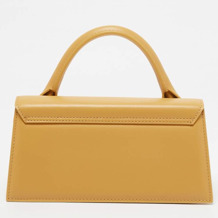 Pre Owned Jacquemus Mustard Leather Long Le Chiquito Top Handle Bag