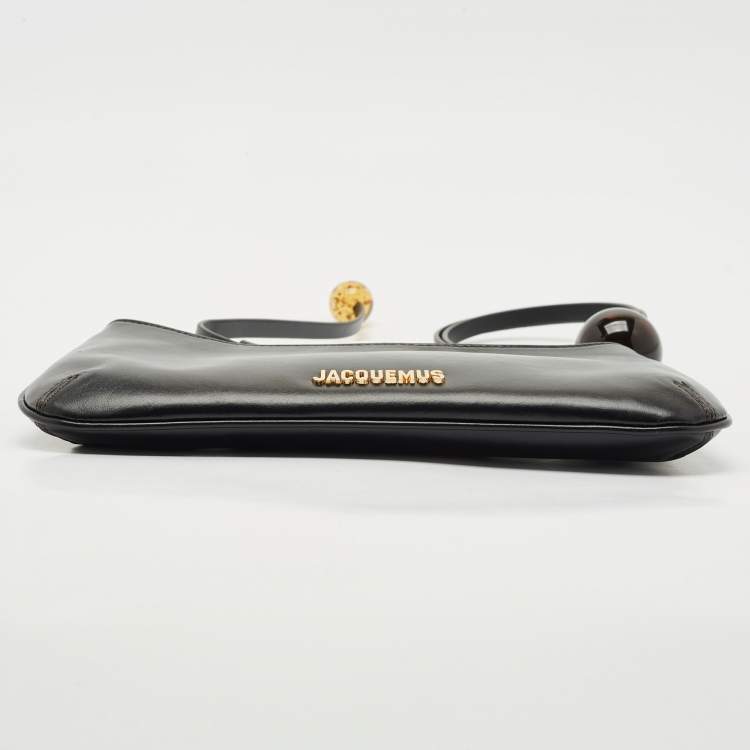 Pre Owned Jacquemus Black Leather Le Bisou Perle Bag