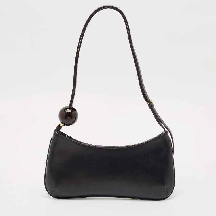 Pre Owned Jacquemus Black Leather Le Bisou Perle Bag