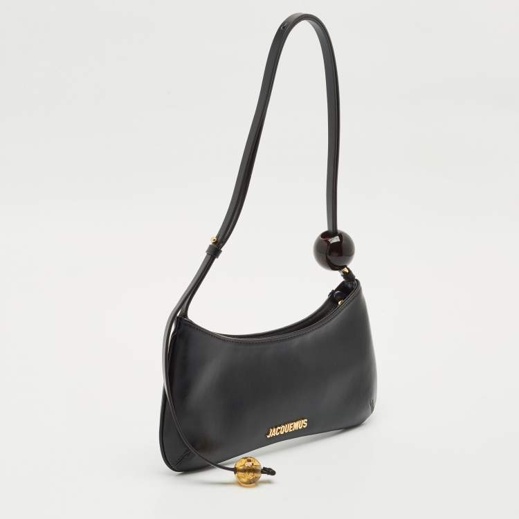 Pre Owned Jacquemus Black Leather Le Bisou Perle Bag