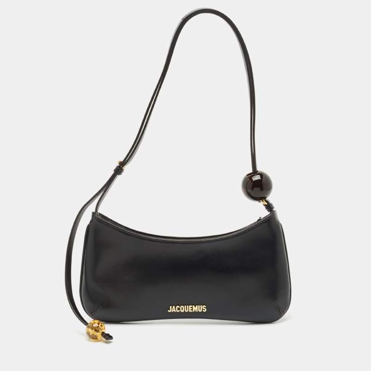 Pre Owned Jacquemus Black Leather Le Bisou Perle Bag