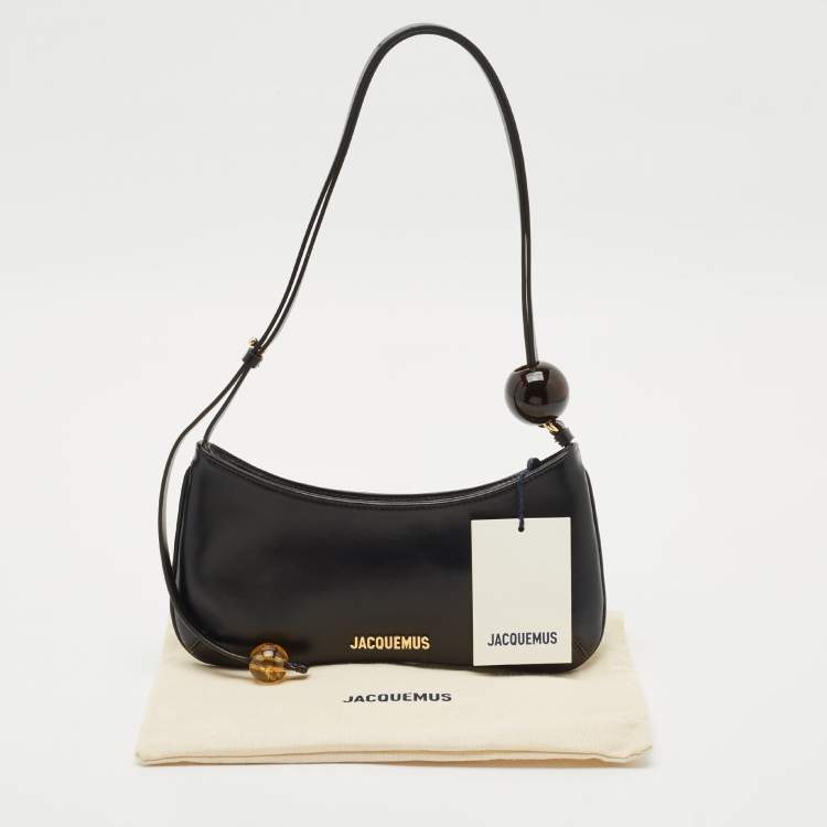 Pre Owned Jacquemus Black Leather Le Bisou Perle Bag