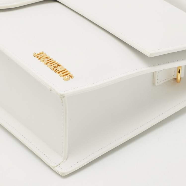 Pre Owned Jacquemus White Leather The Bambinou Top Handle Bag