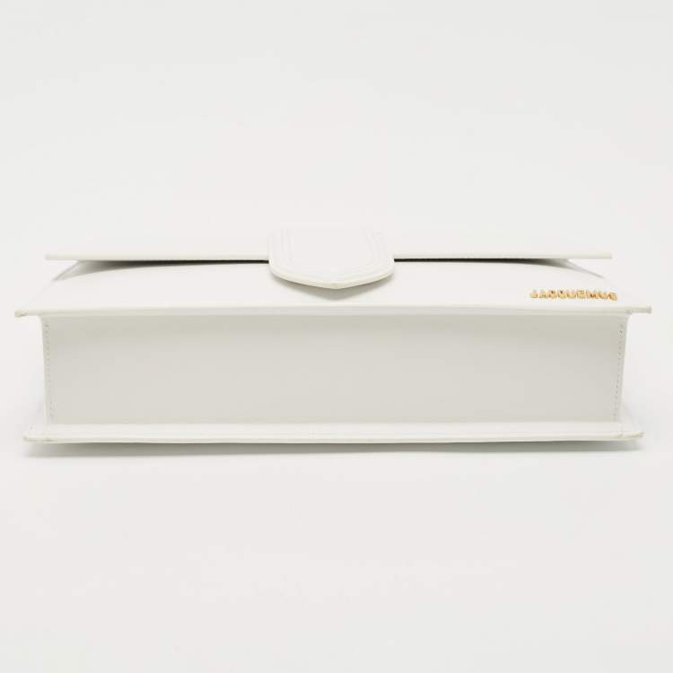 Pre Owned Jacquemus White Leather The Bambinou Top Handle Bag