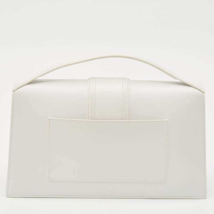 Pre Owned Jacquemus White Leather The Bambinou Top Handle Bag