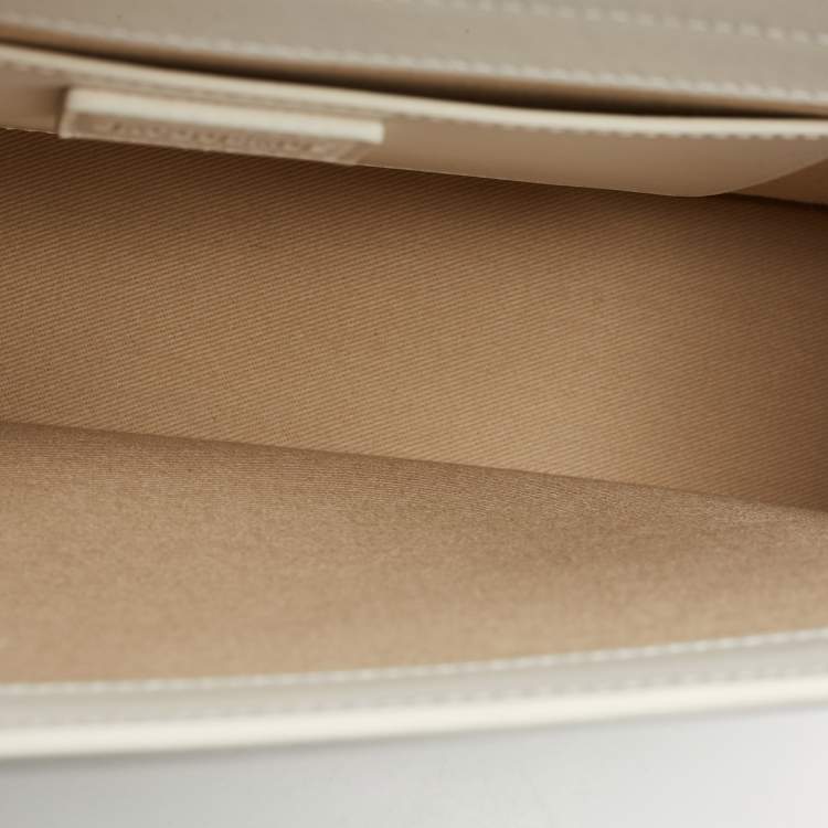 Pre Owned Jacquemus White Leather The Bambinou Top Handle Bag