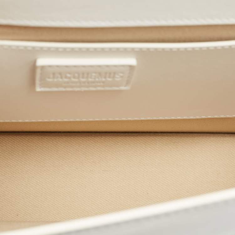 Pre Owned Jacquemus White Leather The Bambinou Top Handle Bag
