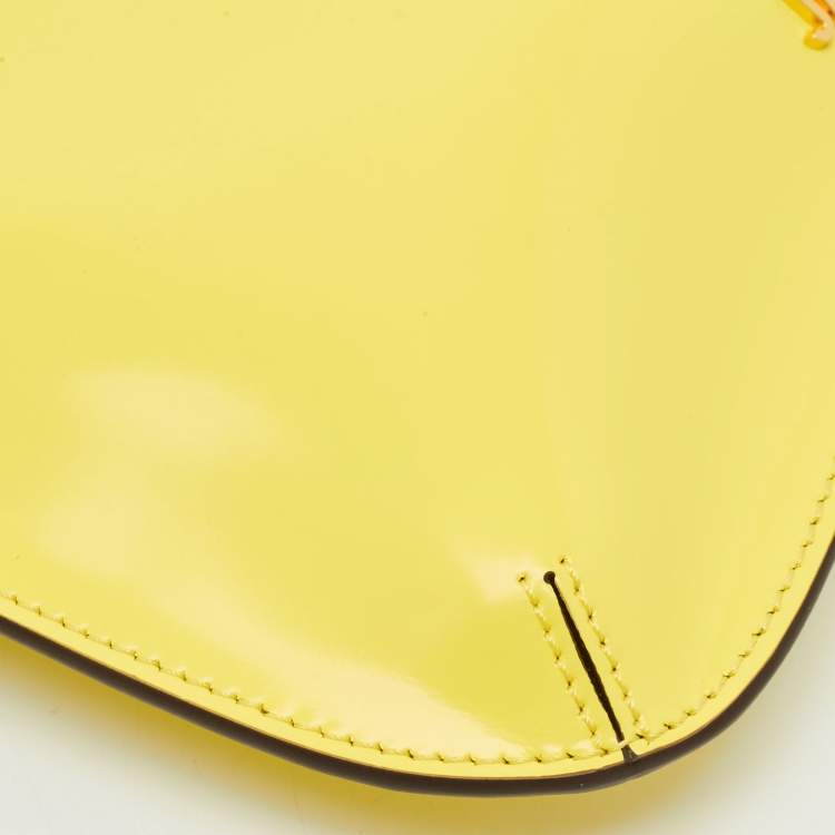 Pre Owned Jacquemus Yellow Leather Le Bisou Perle Shoulder Bag