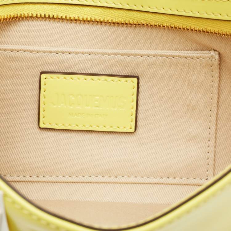 Pre Owned Jacquemus Yellow Leather Le Bisou Perle Shoulder Bag