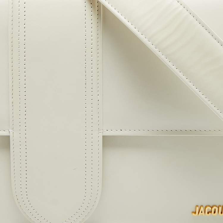 Pre Owned Jacquemus White Leather Le Bambinou Top Handle Bag