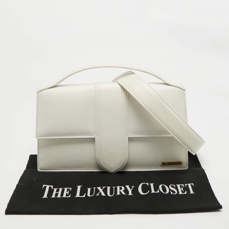Pre Owned Jacquemus White Leather Le Bambinou Top Handle Bag