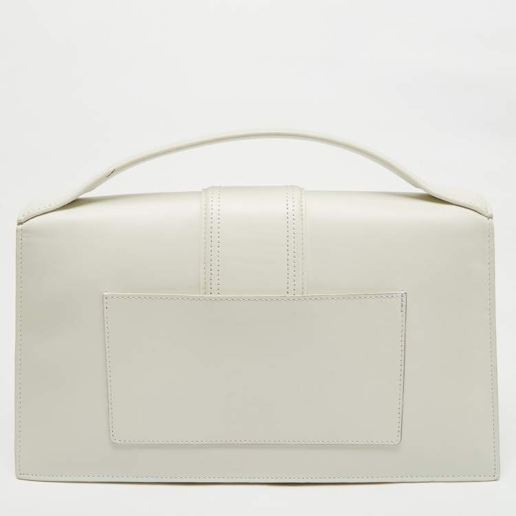 Pre Owned Jacquemus White Leather Le Bambinou Top Handle Bag