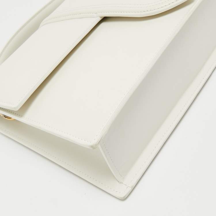 Pre Owned Jacquemus White Leather Le Bambinou Top Handle Bag