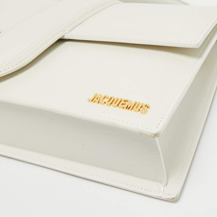 Pre Owned Jacquemus White Leather Le Bambinou Top Handle Bag