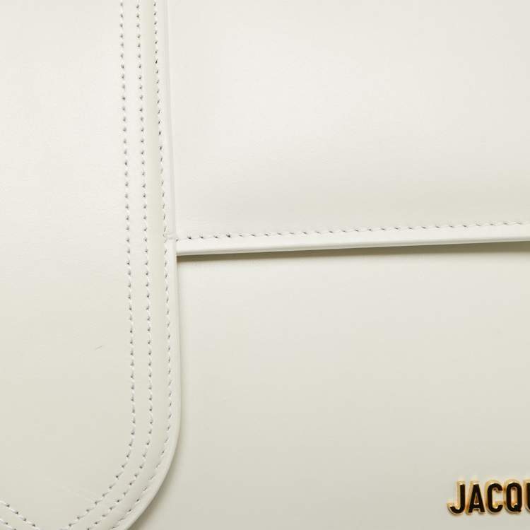 Pre Owned Jacquemus White Leather Le Bambinou Top Handle Bag