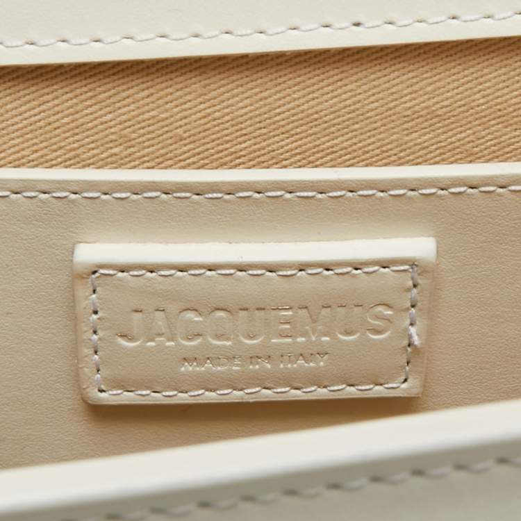 Pre Owned Jacquemus White Leather Le Bambinou Top Handle Bag