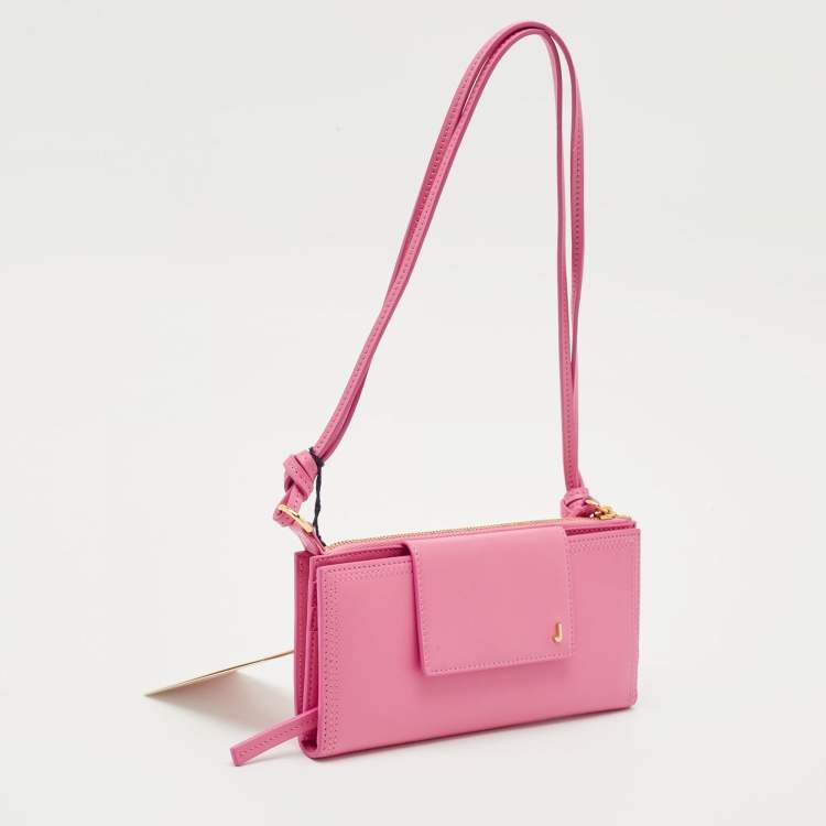 Pre Owned Jacquemus Pink Leather Le Pichoto Wallet