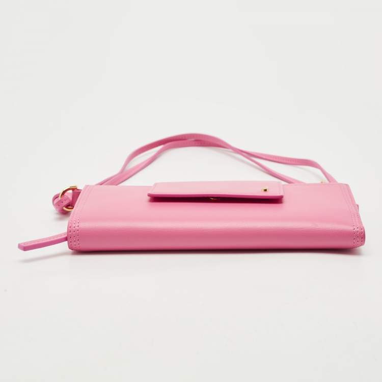 Pre Owned Jacquemus Pink Leather Le Pichoto Wallet