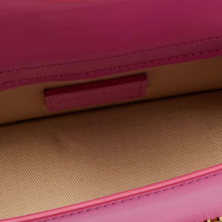 Pre Owned Jacquemus Neon Pink Leather Mini Le Bambino Top Handle Bag