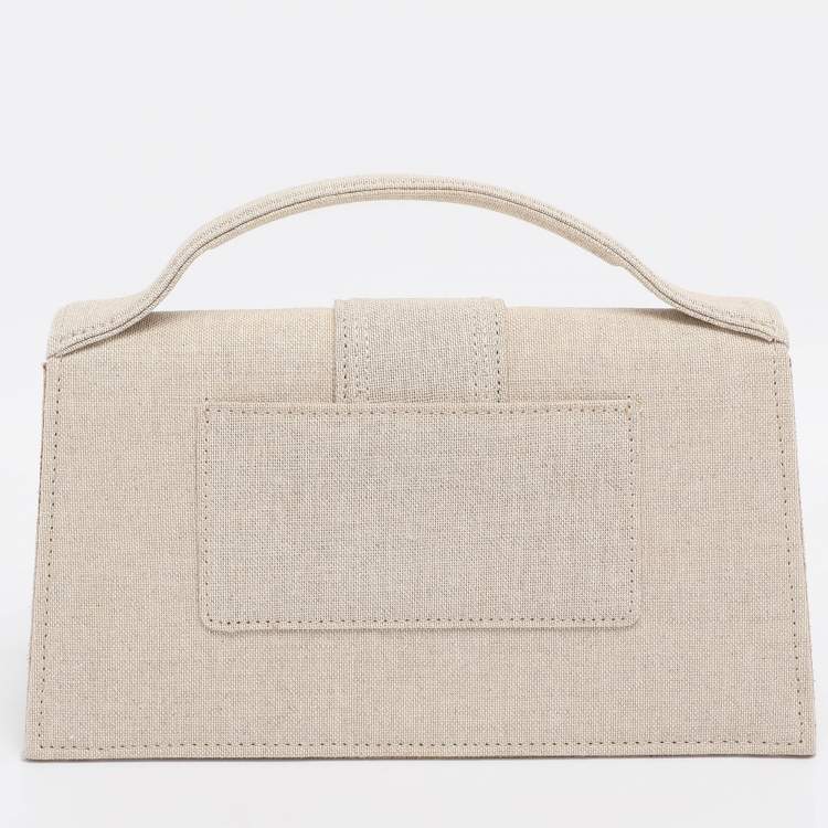 Pre Owned Jacquemus Beige Canvas Le Grand Bambino Top Handle Bag