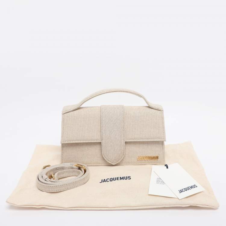 Pre Owned Jacquemus Beige Canvas Le Grand Bambino Top Handle Bag