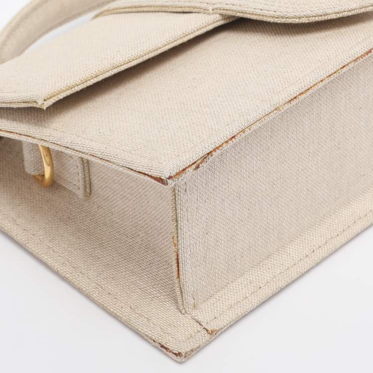 Pre Owned Jacquemus Beige Canvas Le Grand Bambino Top Handle Bag