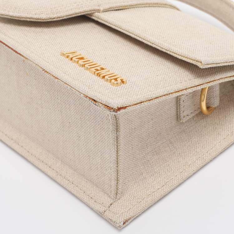 Pre Owned Jacquemus Beige Canvas Le Grand Bambino Top Handle Bag