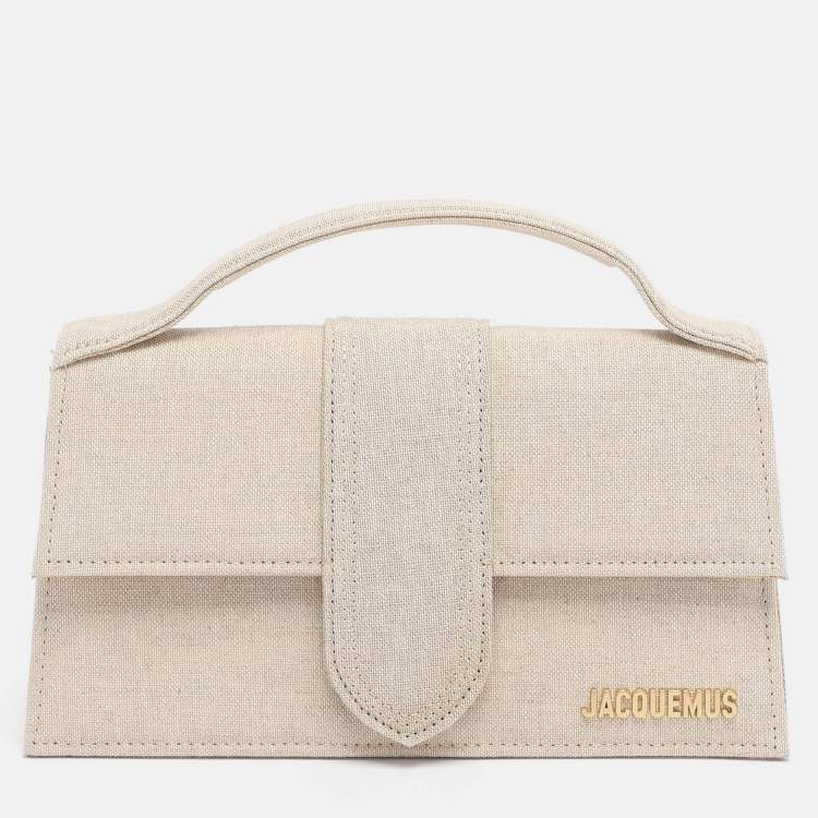 Pre Owned Jacquemus Beige Canvas Le Grand Bambino Top Handle Bag